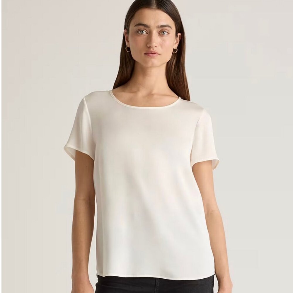 Quince 100% siik short slv tee, size M